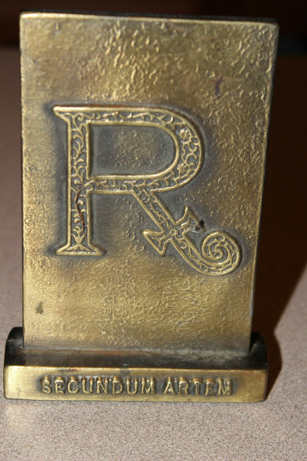 2 1977 Apothecary Pharmacy Tinactin Metal Paperweights Secundum Artem Soapstone
