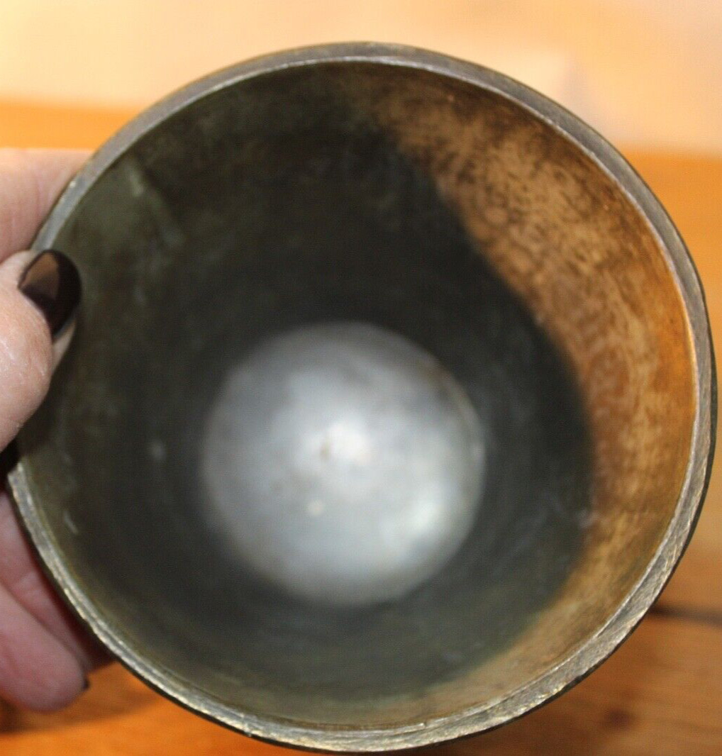 Antique Vtg Mortar and Pestle Brass Pharmacy Rx Wm Proctor 4 3/8″ T x 4 3/4″ D