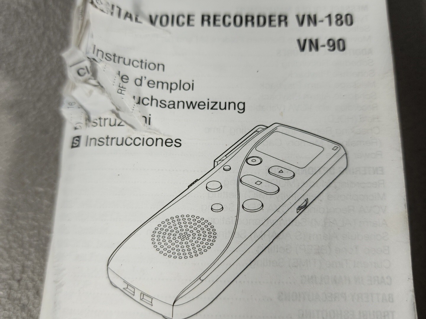 Nexium Branded Olympus VN-90 Digital Voice Recorder & Manual, Not Working!