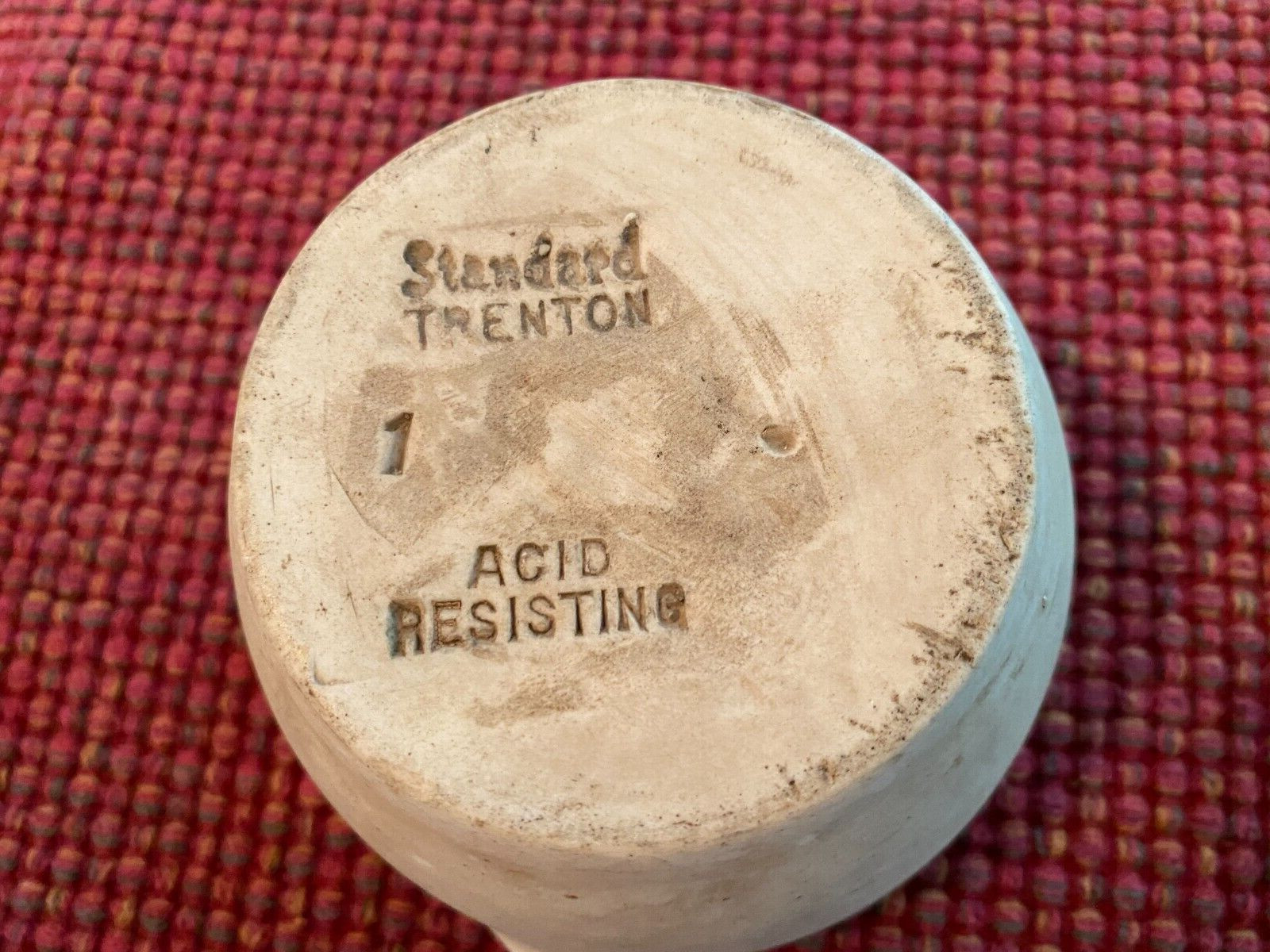 Vintage Standard Trenton Mortar #1 Acid Resisting & Solid Glass Pestle RX WOW!!!