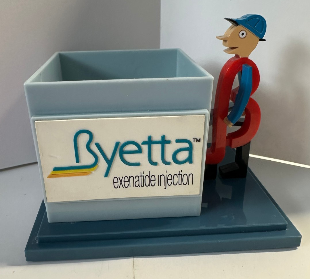 Byetta Drug Rep Advertising Plastic Pencil/Pen Holder Cup EUC