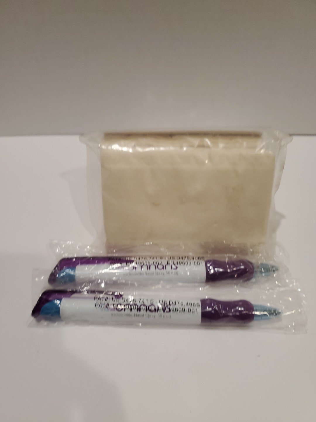 Omnaris Nasal Spray Promo Pens & Tissue Pack Lot Sealed Drug Rep Advertising