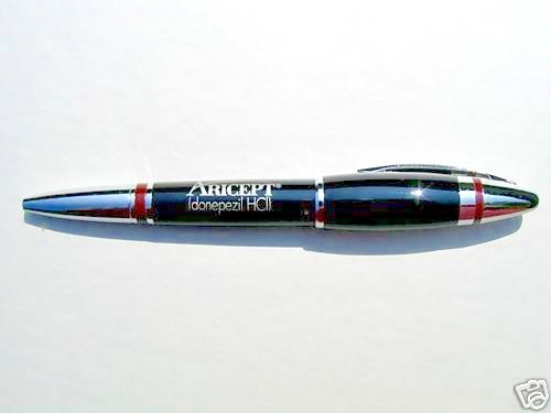 Pharmaceutical Pen Aricept Heavy Metal Drug Rep Black and Silver