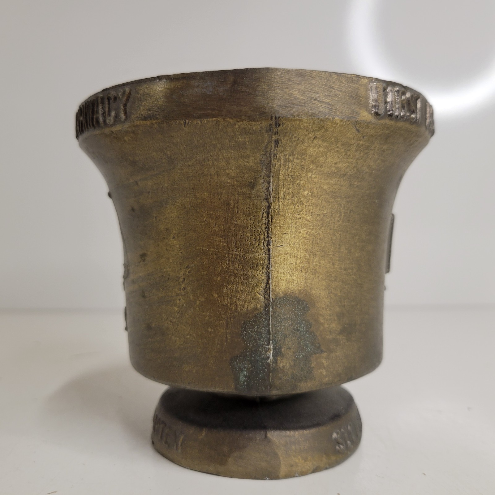 VTG Brass Bronze Schering Mortar & Coricidin Pestle 1752 First American Pharmacy
