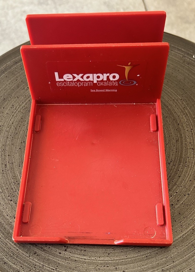 Lexapro Escitalopram Oxalate Lundbeck/AbbVie Promotional Drug Rep Paper Holder