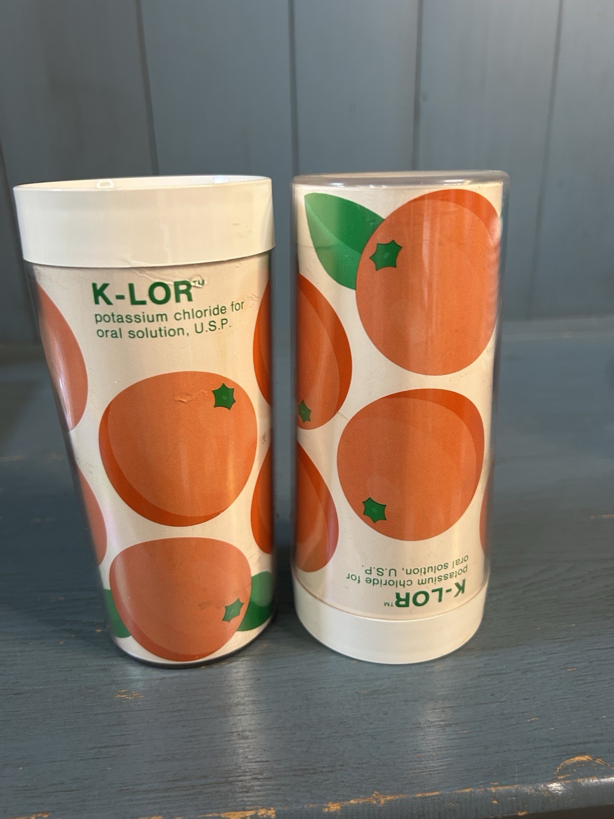 Vintage 1970’s Pharmaceutical Plastic Tumblers w/K-LOR RX Logo | Oranges