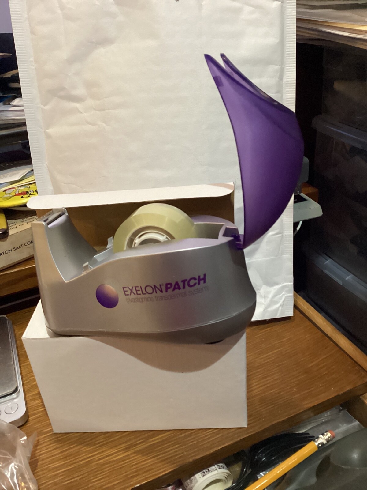 ONE EXELON PATCH DRUG REP PROMO HEAVY WEIGHTED TAPE DISPENSER