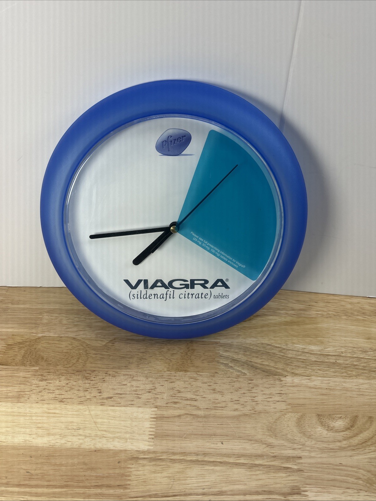 Viagra Clock Pfizer Blue White Drug Rep Marketing Promo Pharma Advertising Vtg