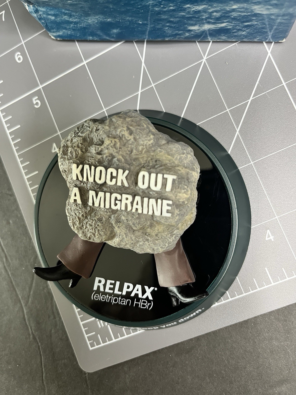 Pfizer RELPAX “Knock Out A Migraine” DRUG REP Paperweight Pharma HEADACHE Toy