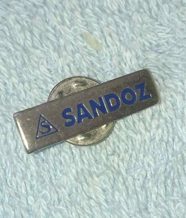 🔴SANDOZ Pharmaceuticals pin LSD Albert Hofmann Logo pin badge🔴