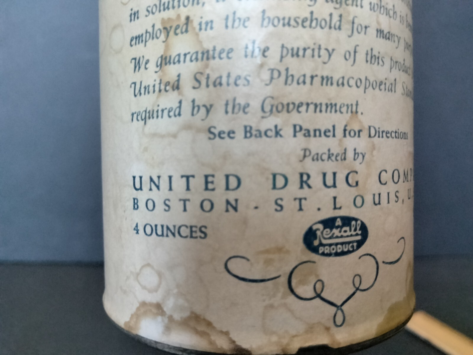 Vintage Puretest Tin Container United Drug Company Rexall Products