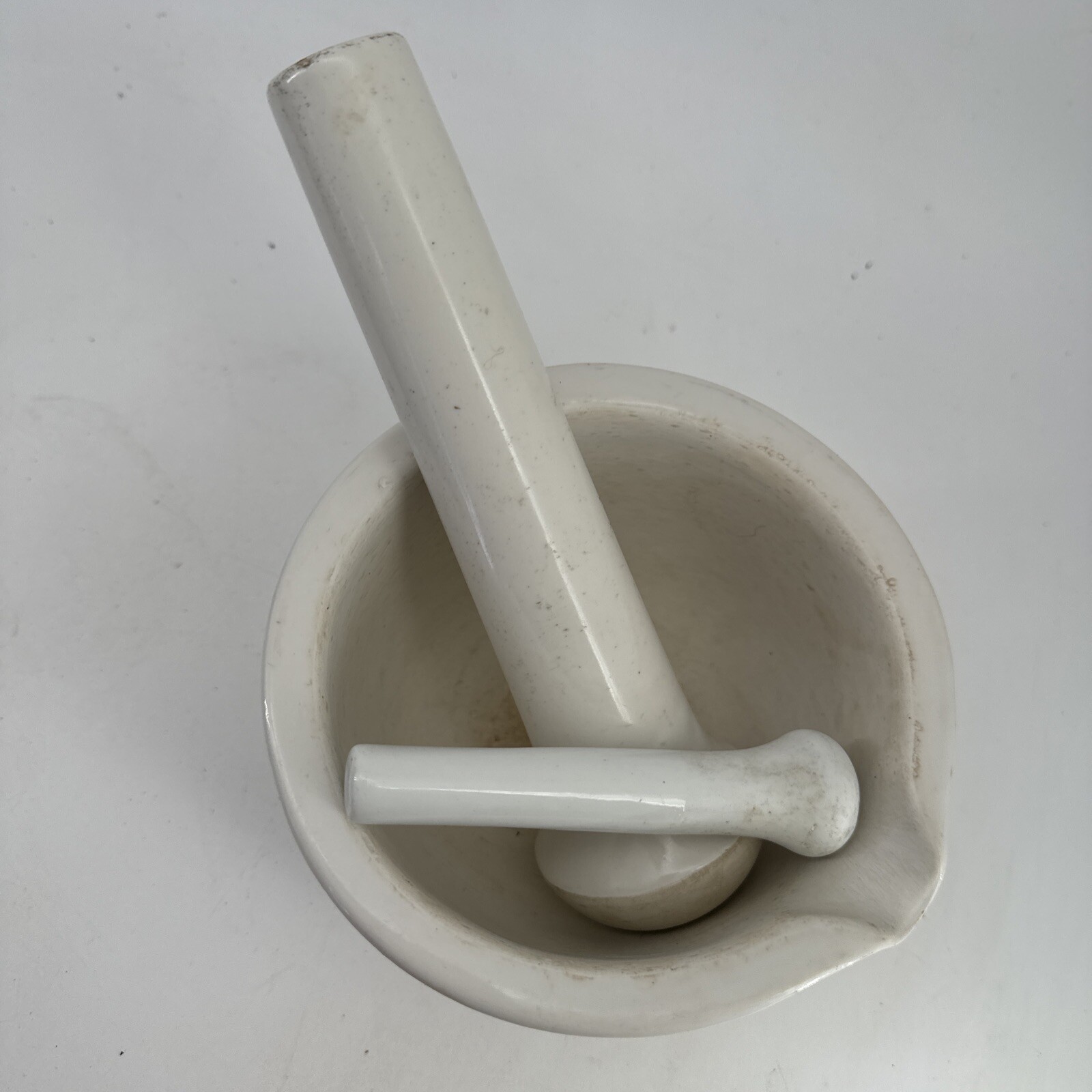 Coors USA 4 Lrg Porcelain Mortar/Pestle Medicine bowl Pharmacy Science Lab solid