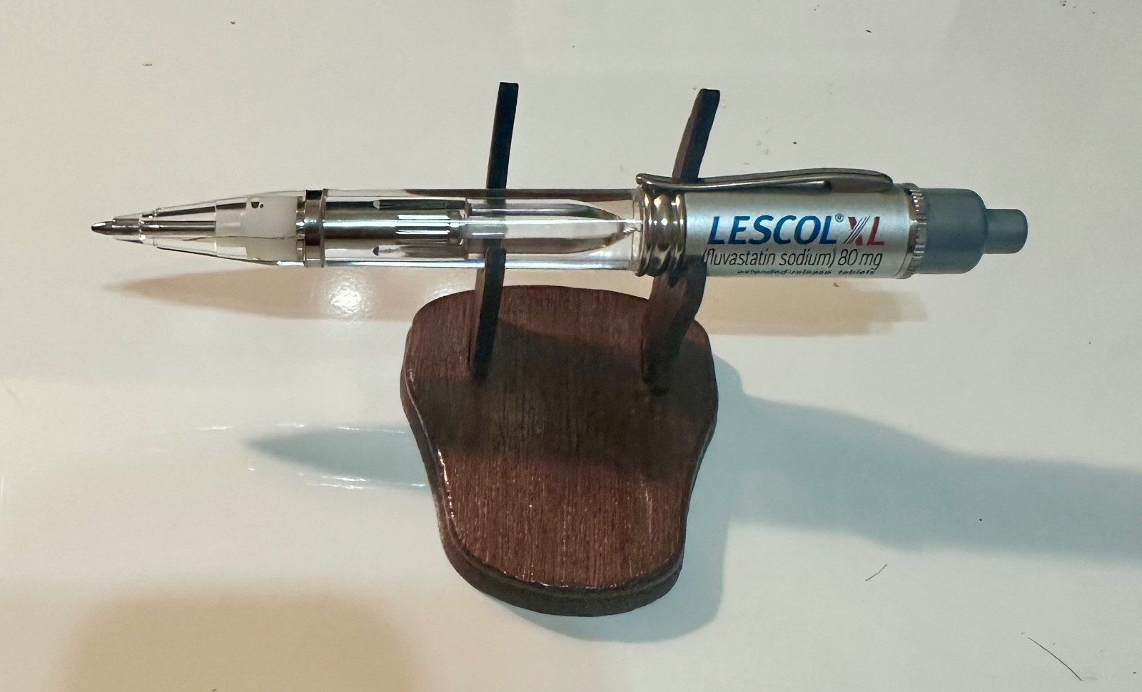 Vintage Lescol XL 80mg LIGHT-UP Drug Rep Pen, RED LED WORKS, Rare Pharma Swag