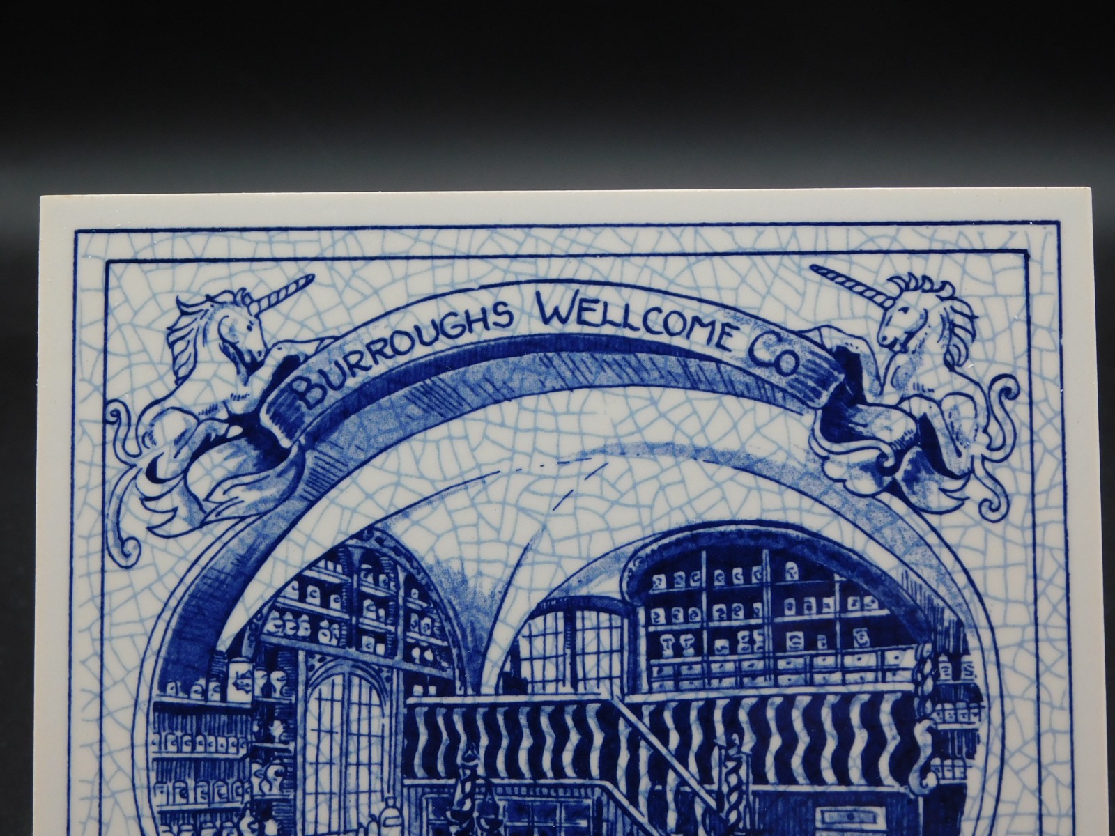 Delft Holland Porcelain Pharmacy Pill Tile Burroughs Wellcome Co. Apothecary