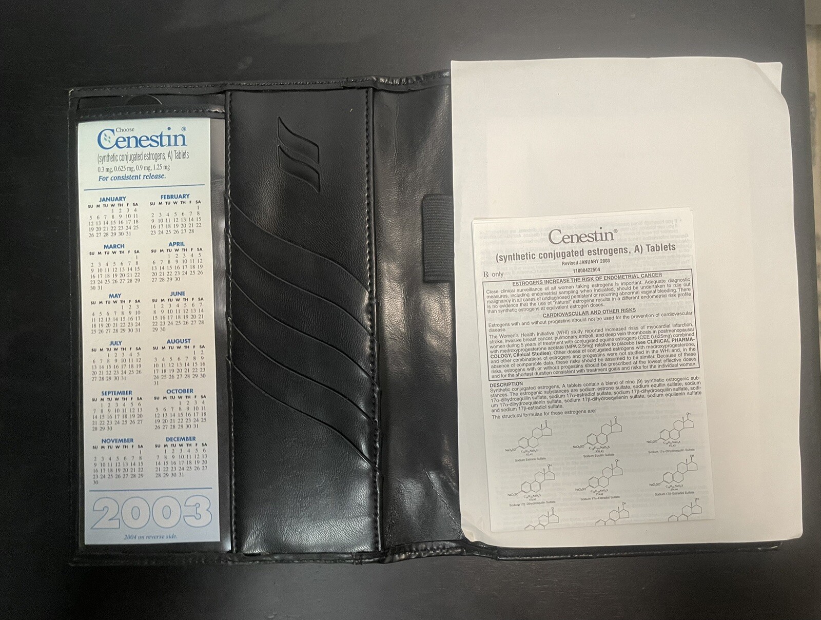 New Cenestin Pharmaceutical Drug Rep Collectible Memo Pad/Paper Calendar/ Cover