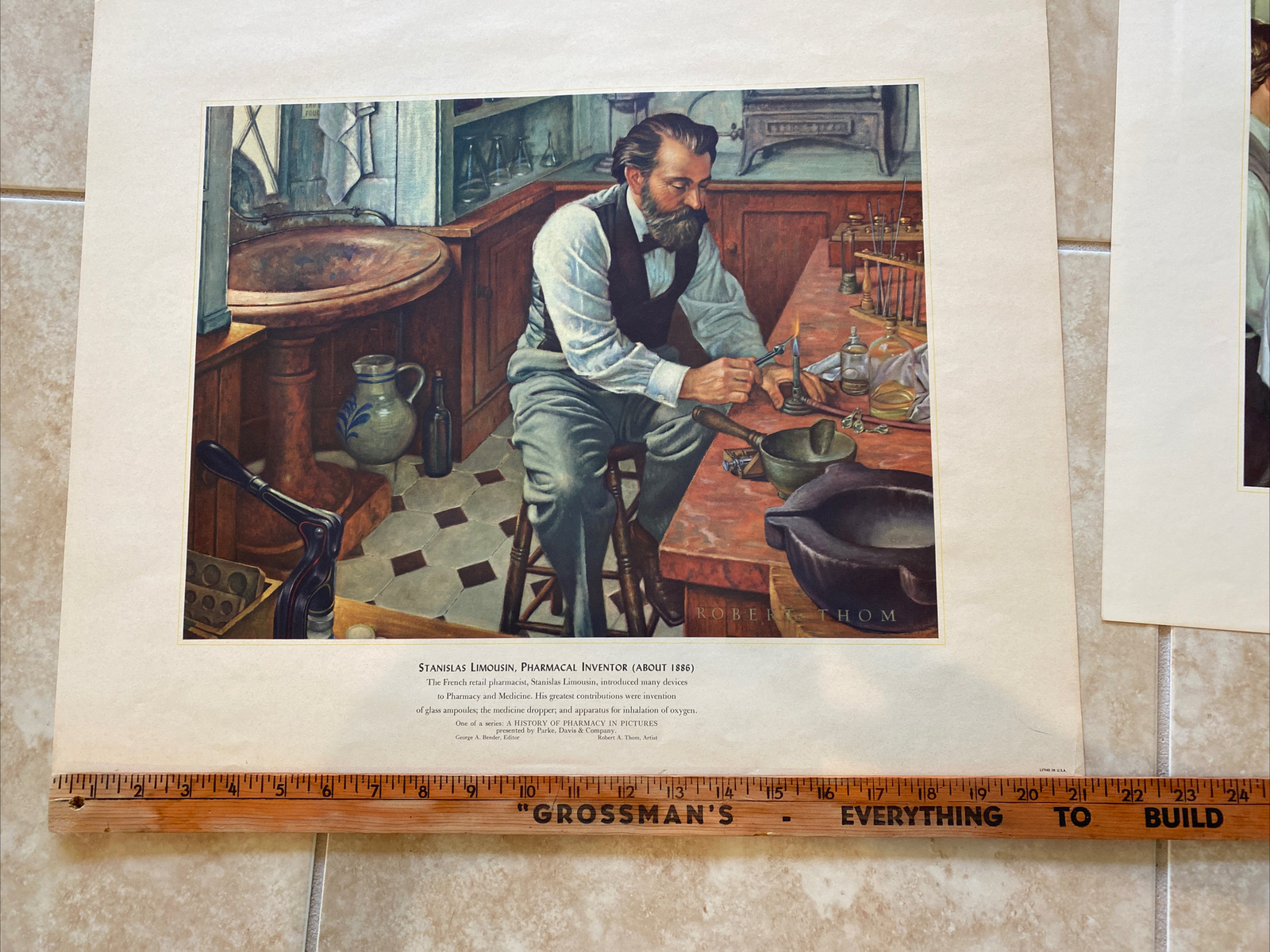 A HISTORY OF PHARMACY IN PICTURES by Parke, Davis & Co. Set of 6 Prints