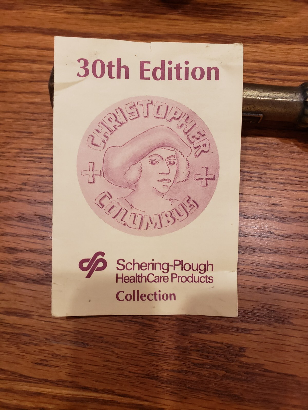 vintage 1992 Schering metal Mortar and Pestle 30th Edition Christopher Columbus