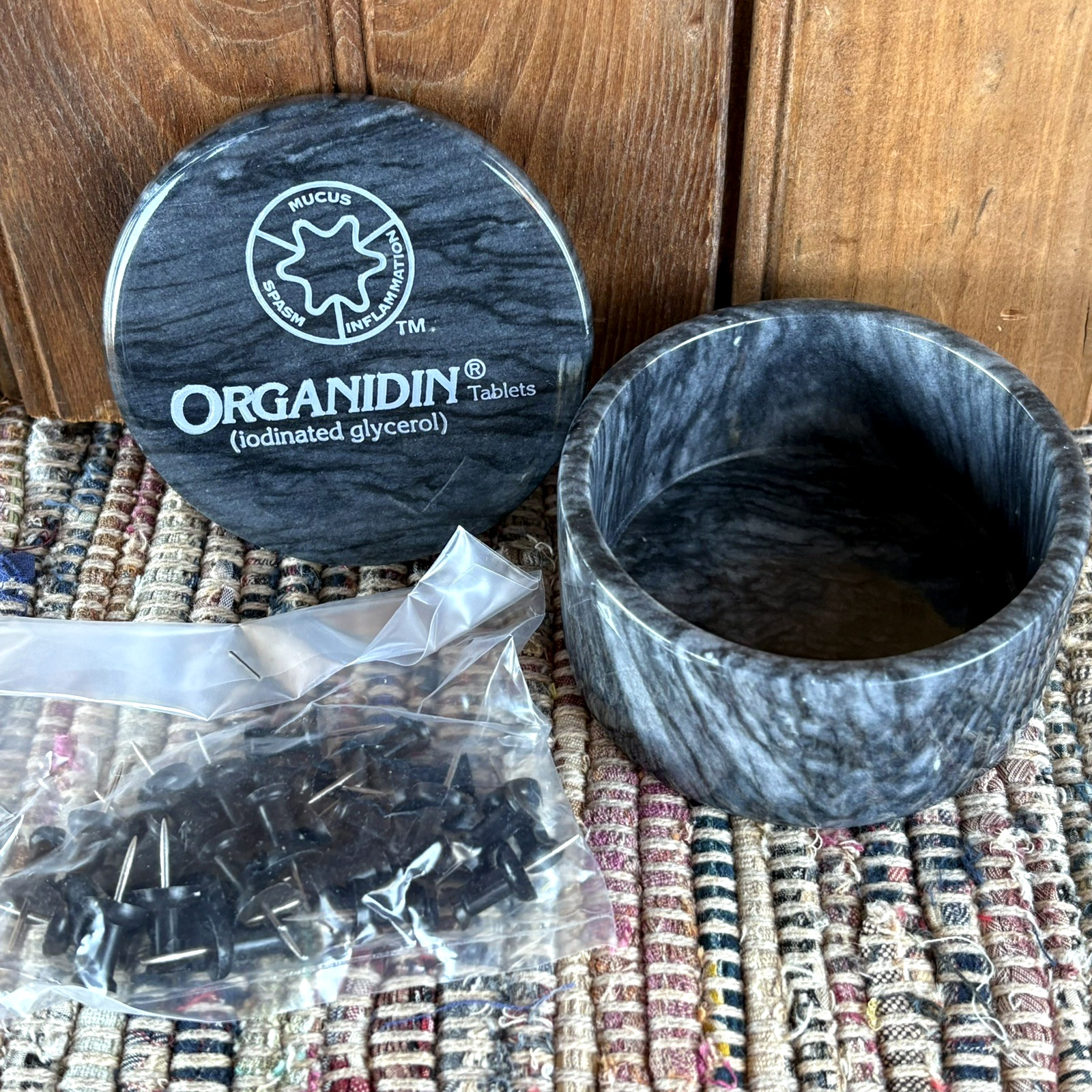 ORGANIDIN Marble Desk Trinket Jewelry Container Drug Rep Pharmaceutical Promo