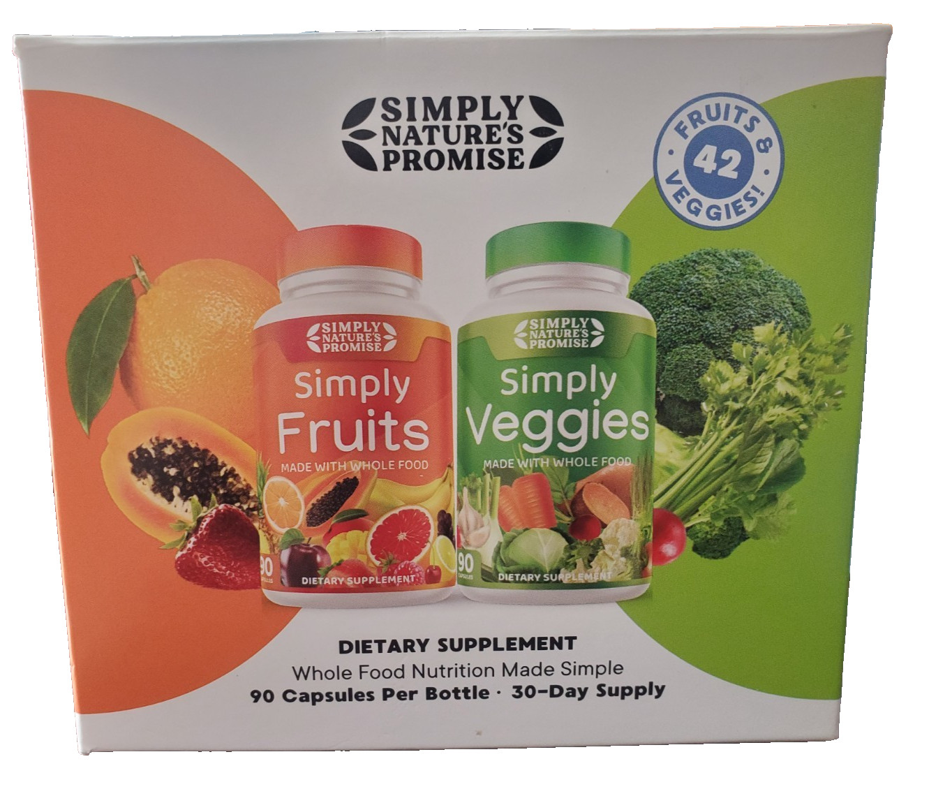 Simply Nature’s Promise Over 40 Different Fruits & Vegetables 90 Ct Each🍅🍌READ