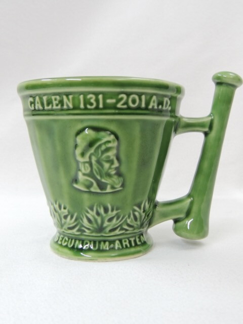 Vintage Signed McCoy Art Pottery GALEN Pharmacy Mortar & Pestle Mug for SCHERING