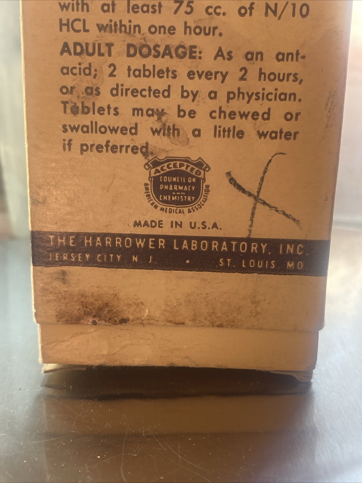 Vintage Box Of Mucotin Tablets. Made By Harrower Laboratory Inc. N.J. & M.O. USA