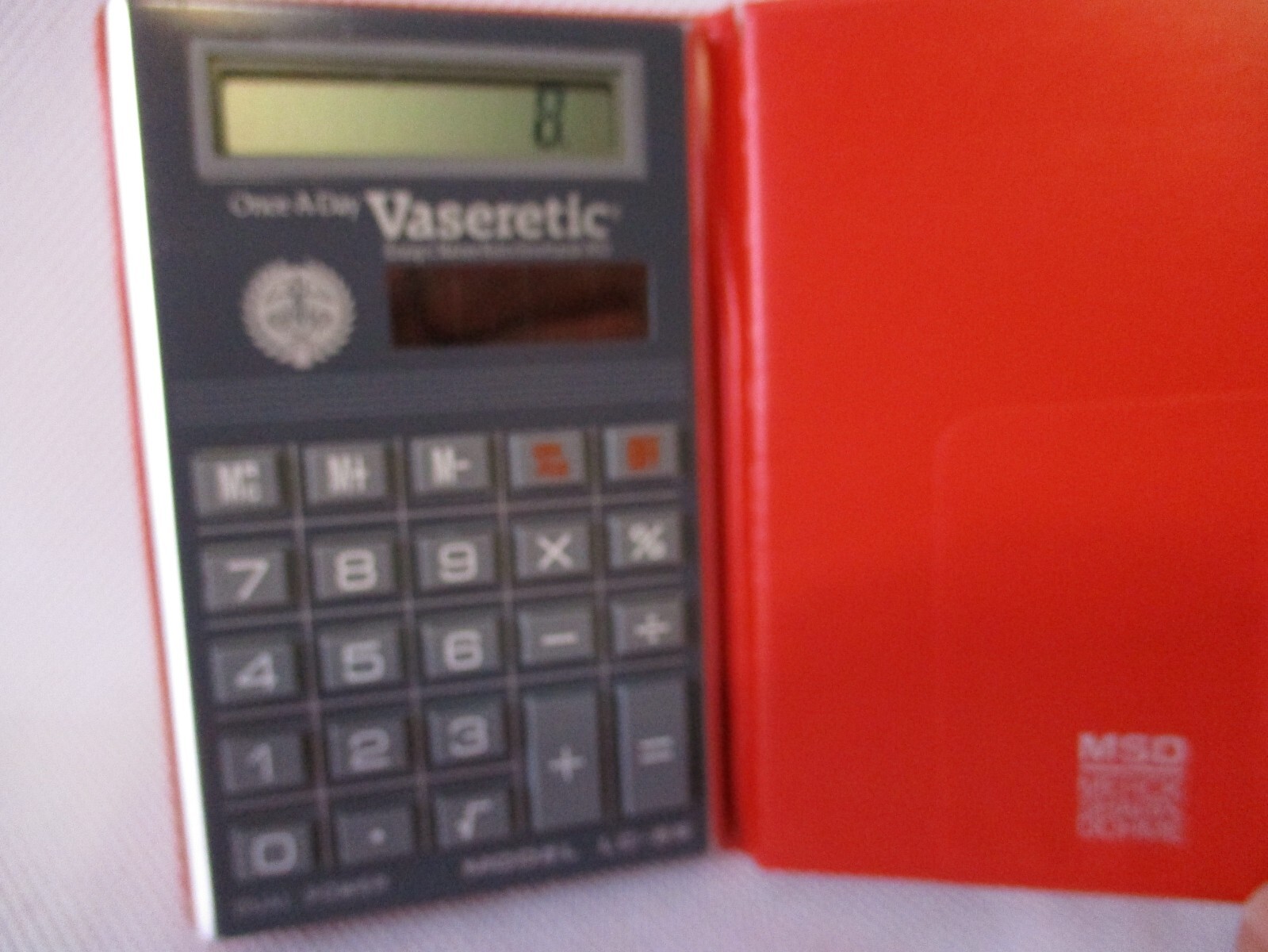 Vaseretic Red Pocket Calculator Pharmaceutical Drug Rep Promo Advertisement LC86