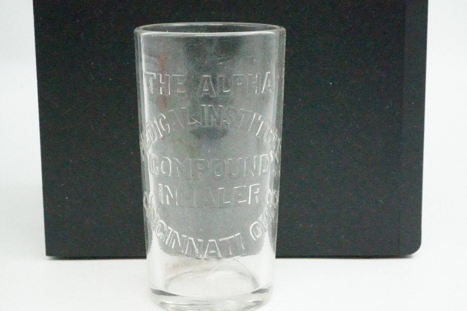 Apothecary Dose Measurement Glass Cup Alpha Medical Institute Compound Inhaler