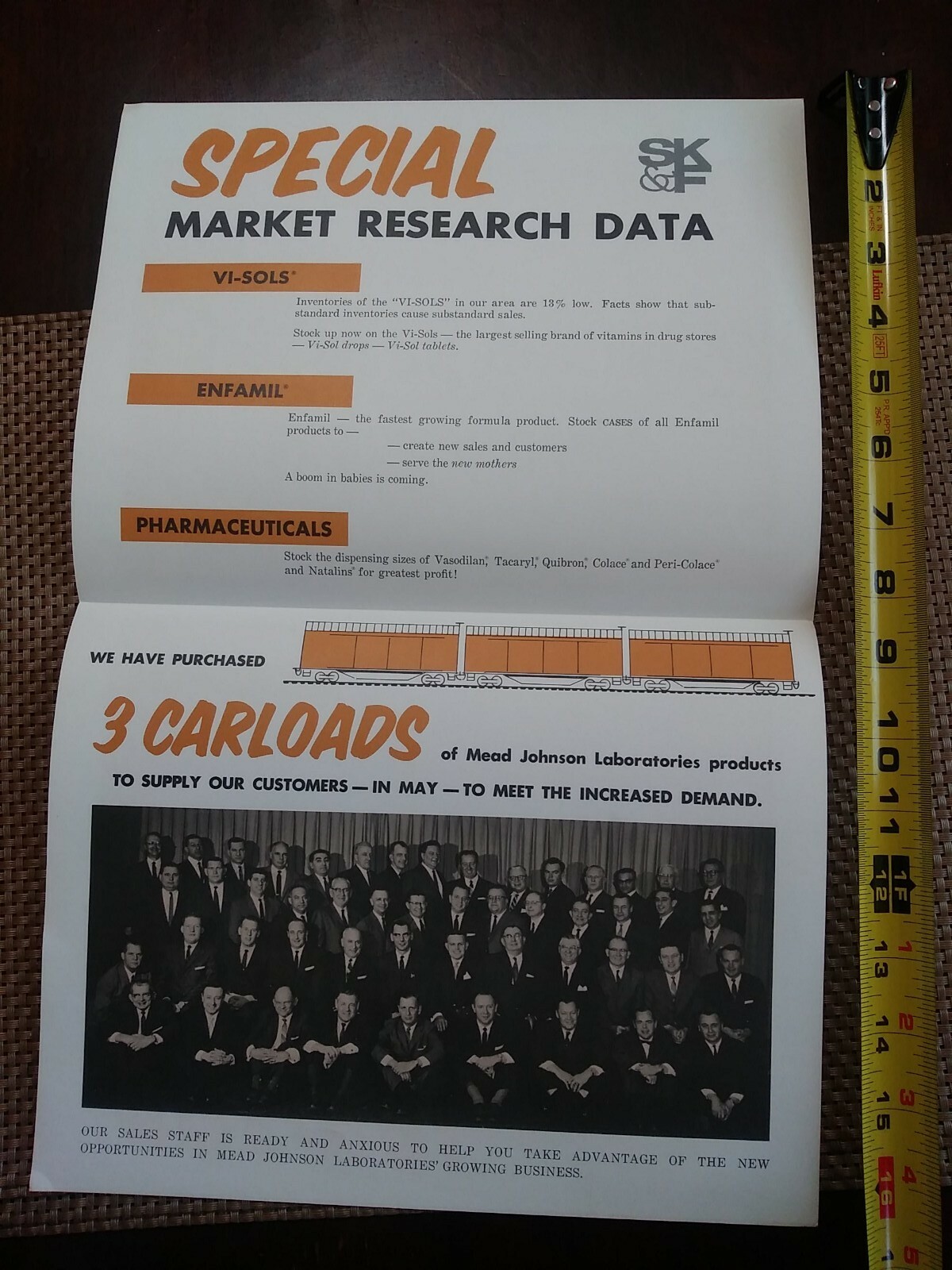 Vtg 1960’s Smith Kline & French Inc Promotional Flyer 3 Carload Promotion