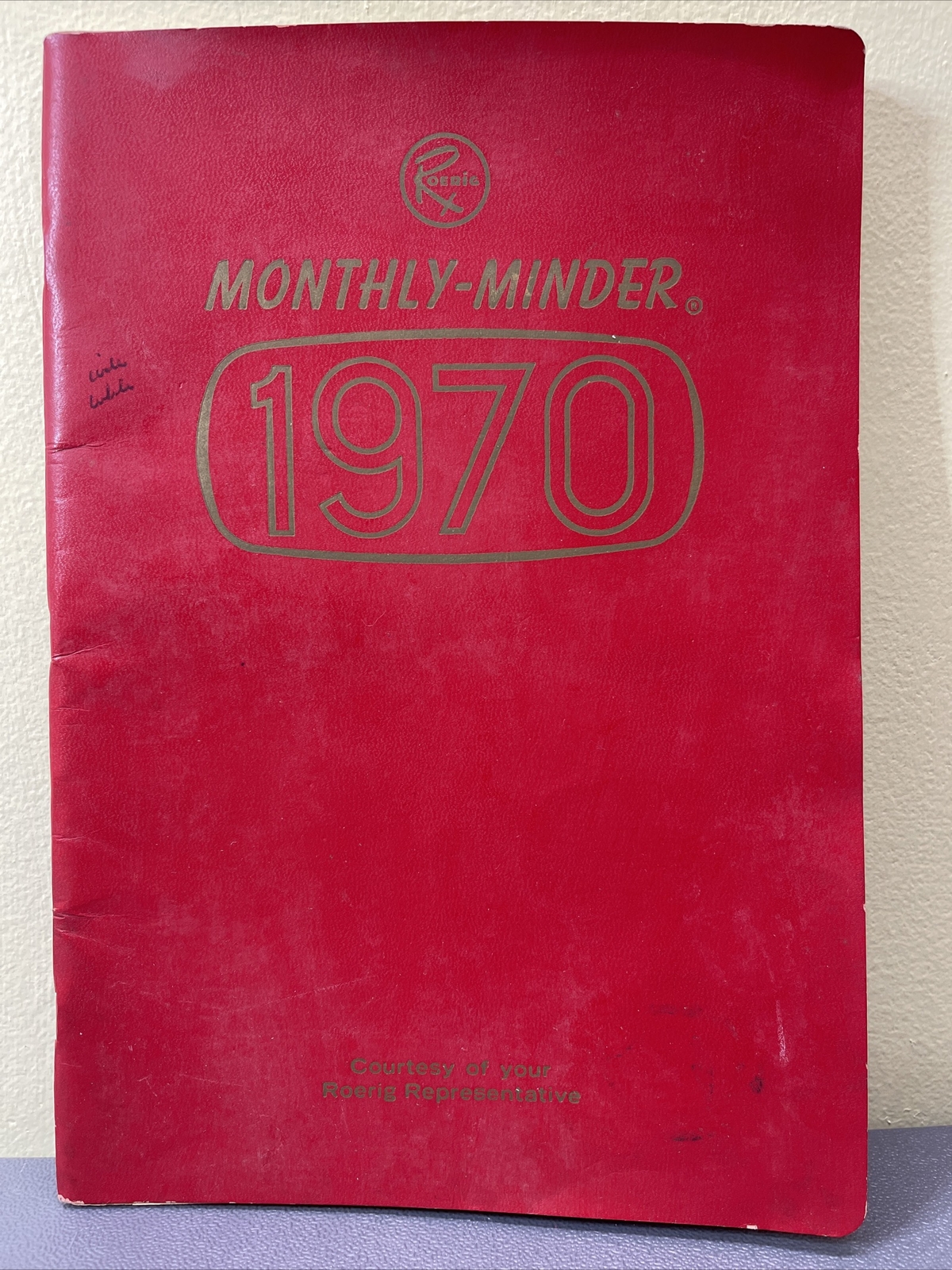 Rare Red Calendar Planner Book 1970 Drug Rep Pharmaceutical Promo Roerig Logos