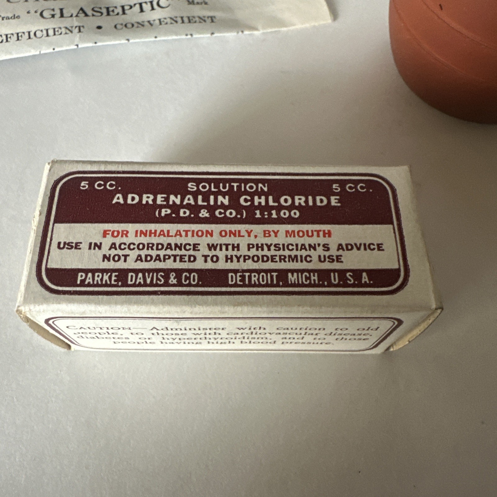Antique Adrenalin Vaporizer Set Glaseptic Parke Davis & Co Detroit MI Complete