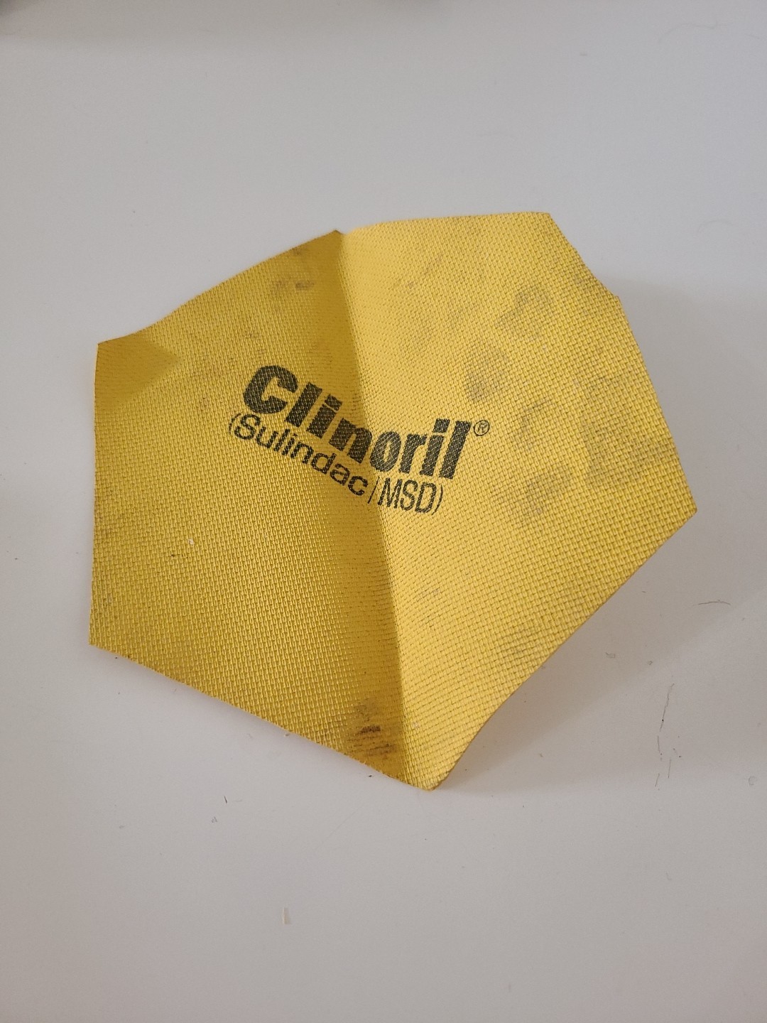 Pharmaceutical Drug Rep Item – CLINORIL – Jar lid opener – 1 gripper pad USED