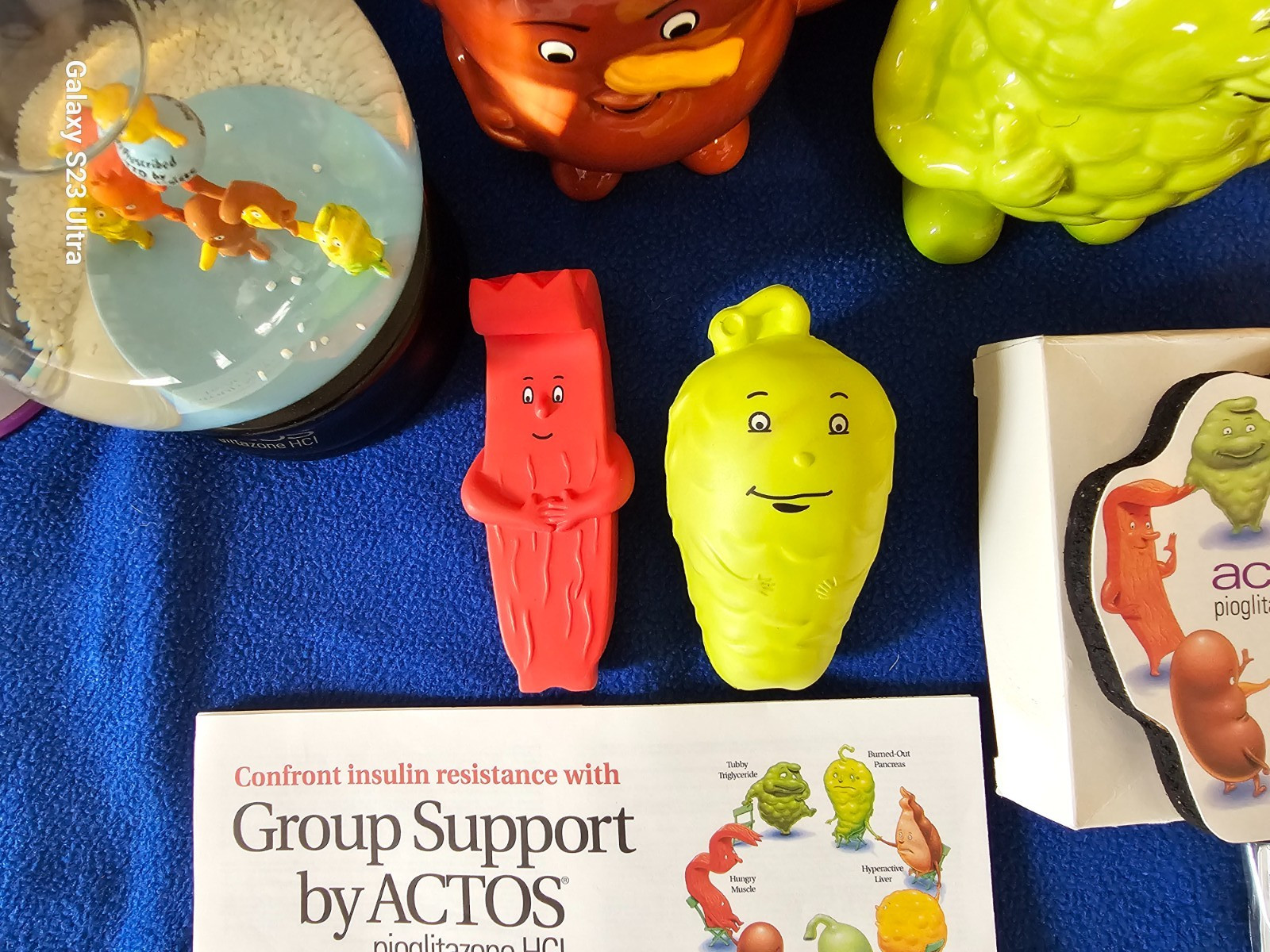 Actos Drug Rep Promo Items-Complete Set (Cups, Plushies, Atlas, Pens, etc)