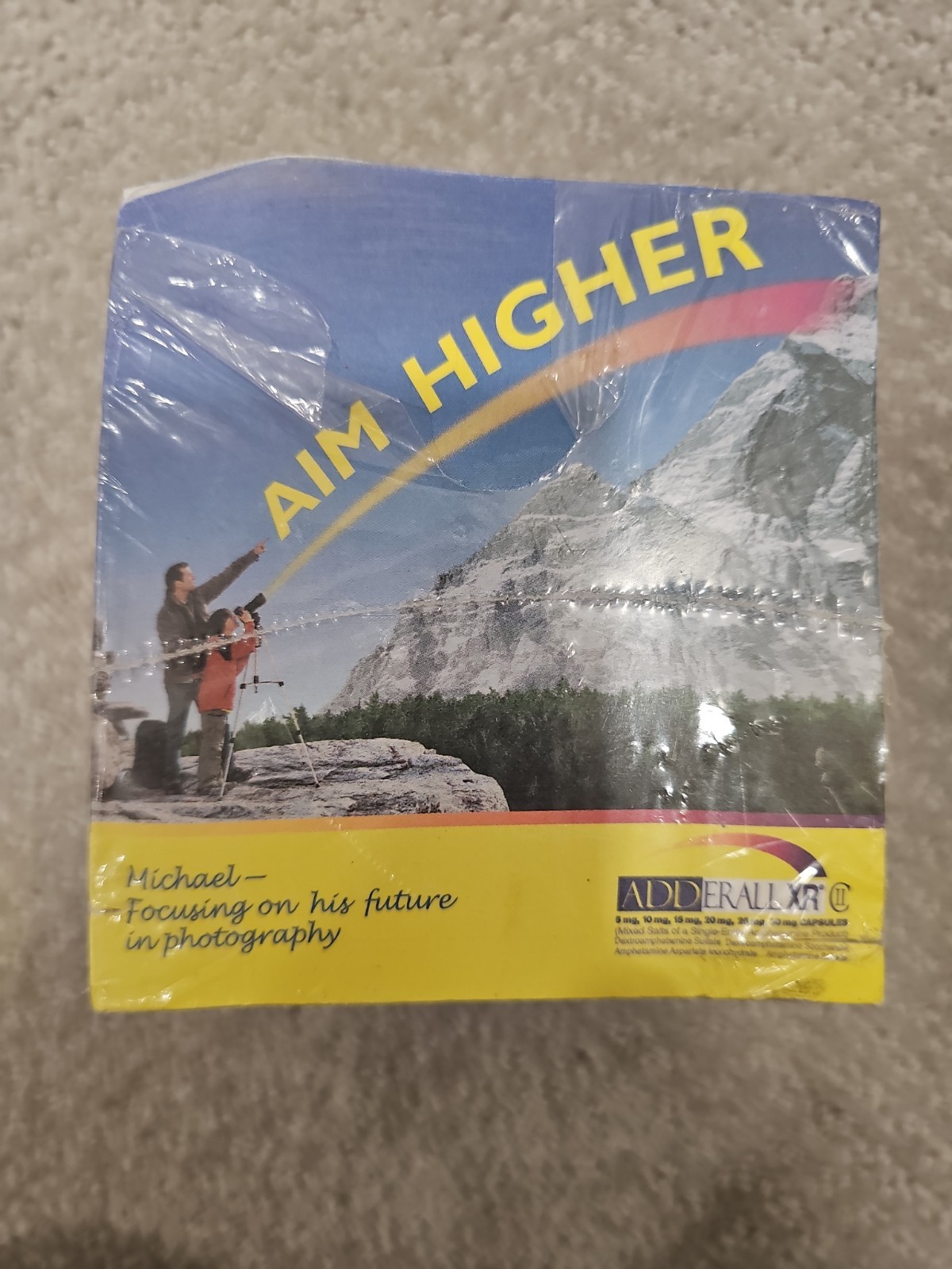 Vintage ADDERALL XR Note Pad Cube Drug Rep Swag Pharmaceutical ADHD 2005 Shire