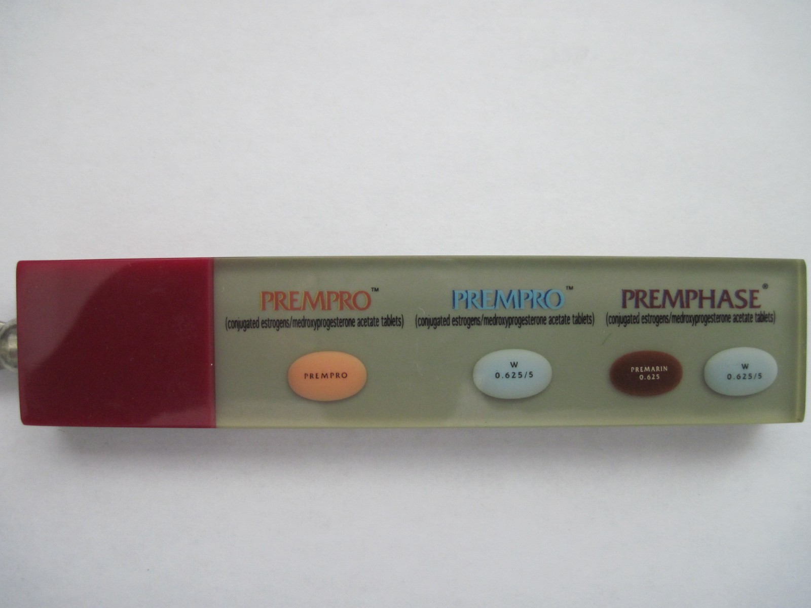 Vintage Premarin Drug Advertising Promotional Lucite Metal Letter Opener