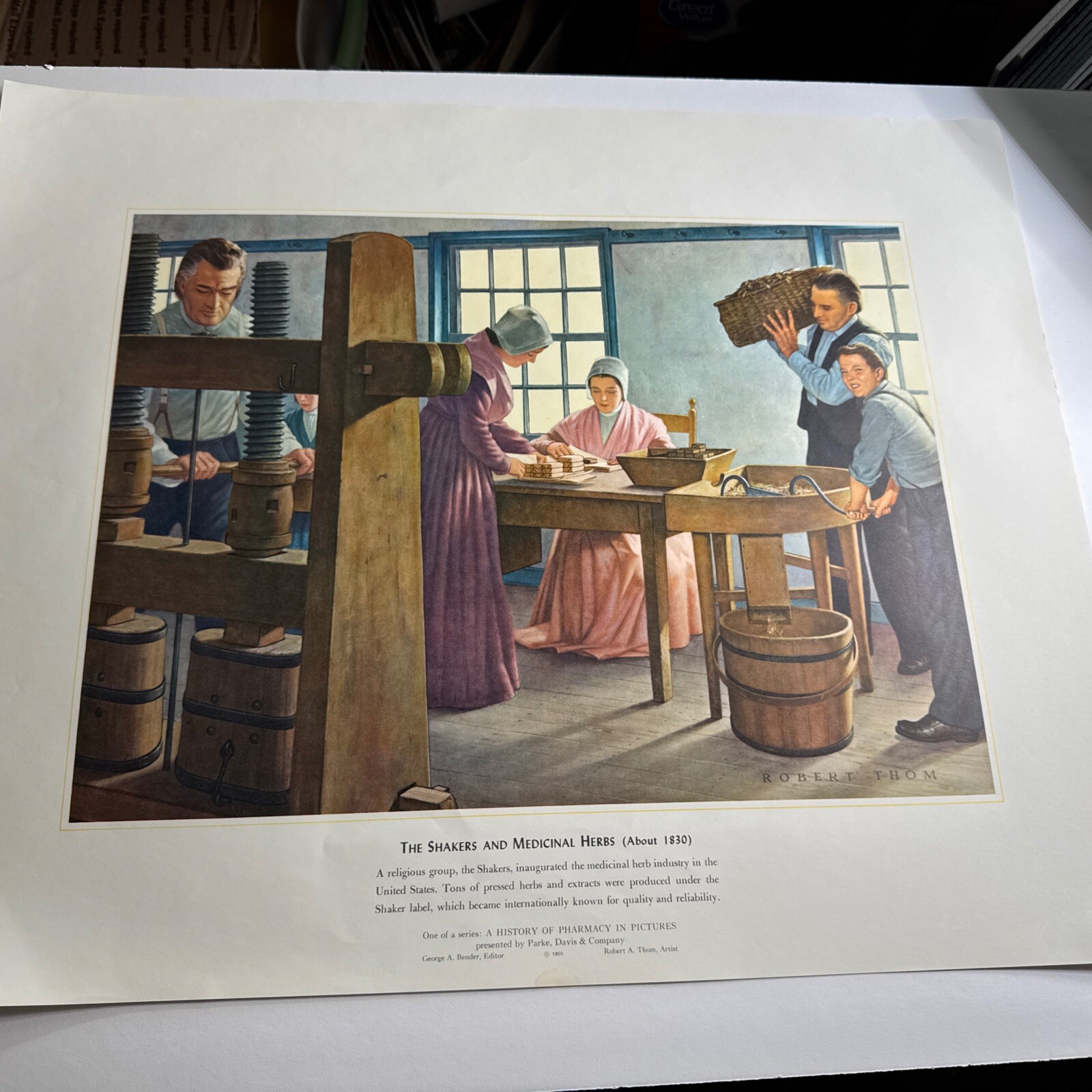 A HISTORY OF PHARMACY IN PICTURES 1954 PRINT#26 Great Gift For Doctor 22″×18″