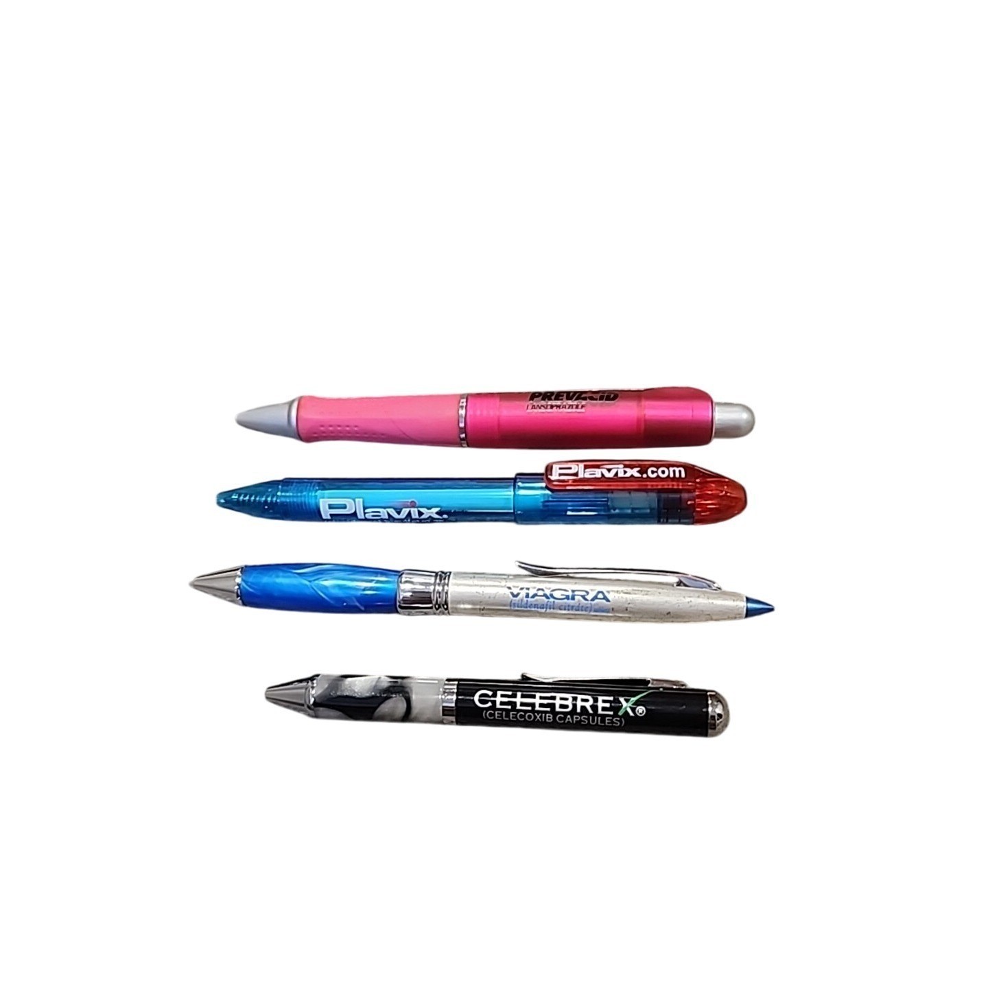 4 Vintage Pharma Advertising Pens Viagra Celebrex Plavix Prevacid Drug Rep