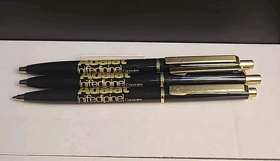THREE (3) Pharmaceutical Pens Adalat Pens Drug Rep