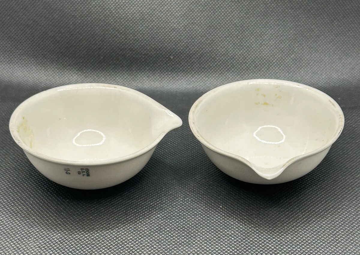 Vintage Coors USA 03 11-S Thin Porcelain Pharmaceutical Mortar Pair 3”