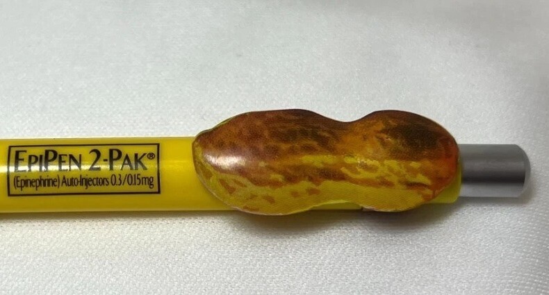 EpiPen Drug Rep Collectible Pharmaceutical Clicker Pen PEANUT Pocket Clip