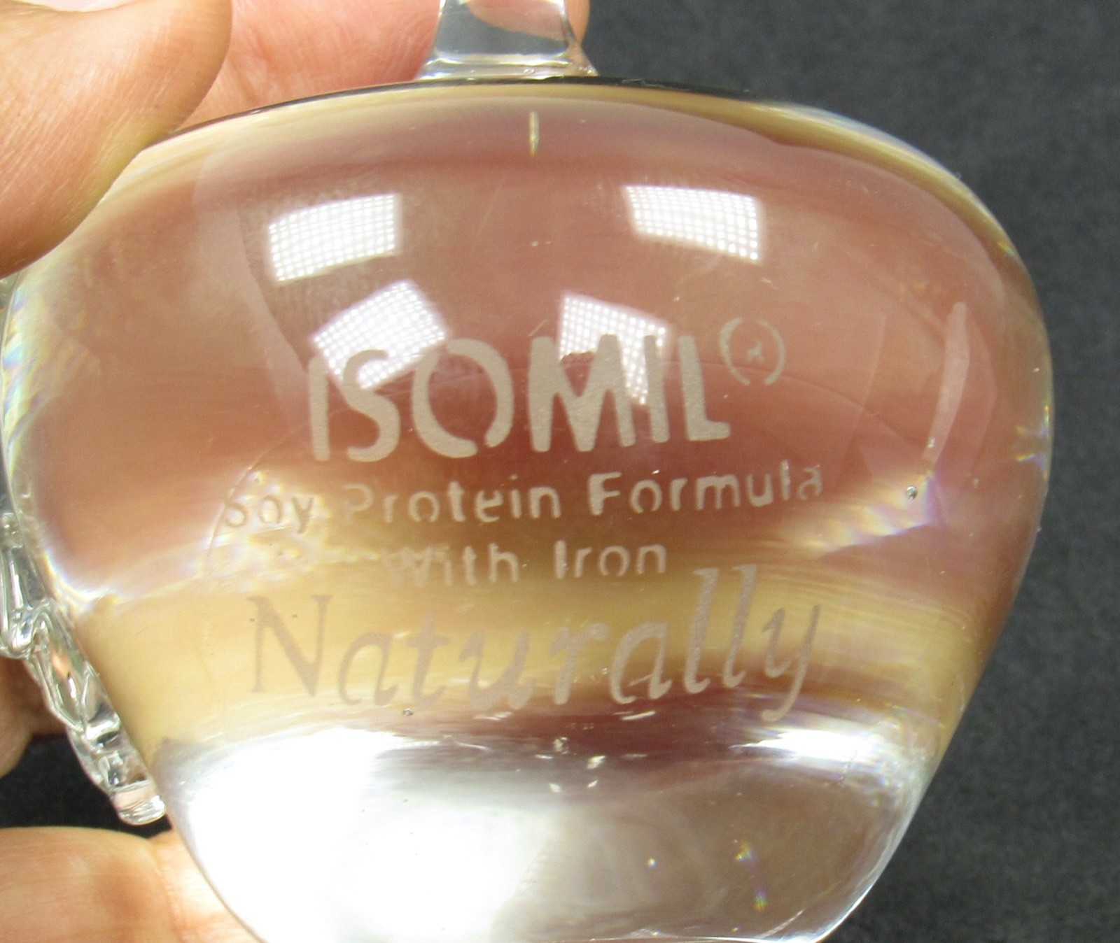 Isomil Glass Apple Shaped Paperweight Drug Rep Pharmaceutical Promo Advertising