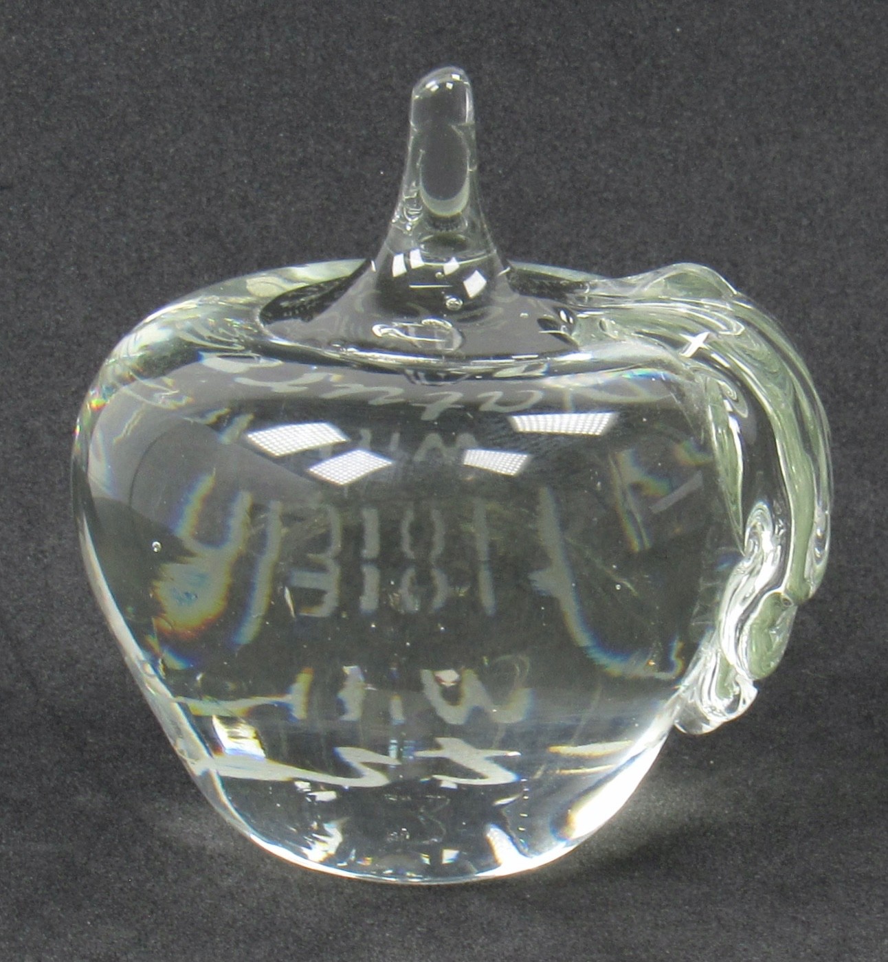 Isomil Glass Apple Shaped Paperweight Drug Rep Pharmaceutical Promo Advertising