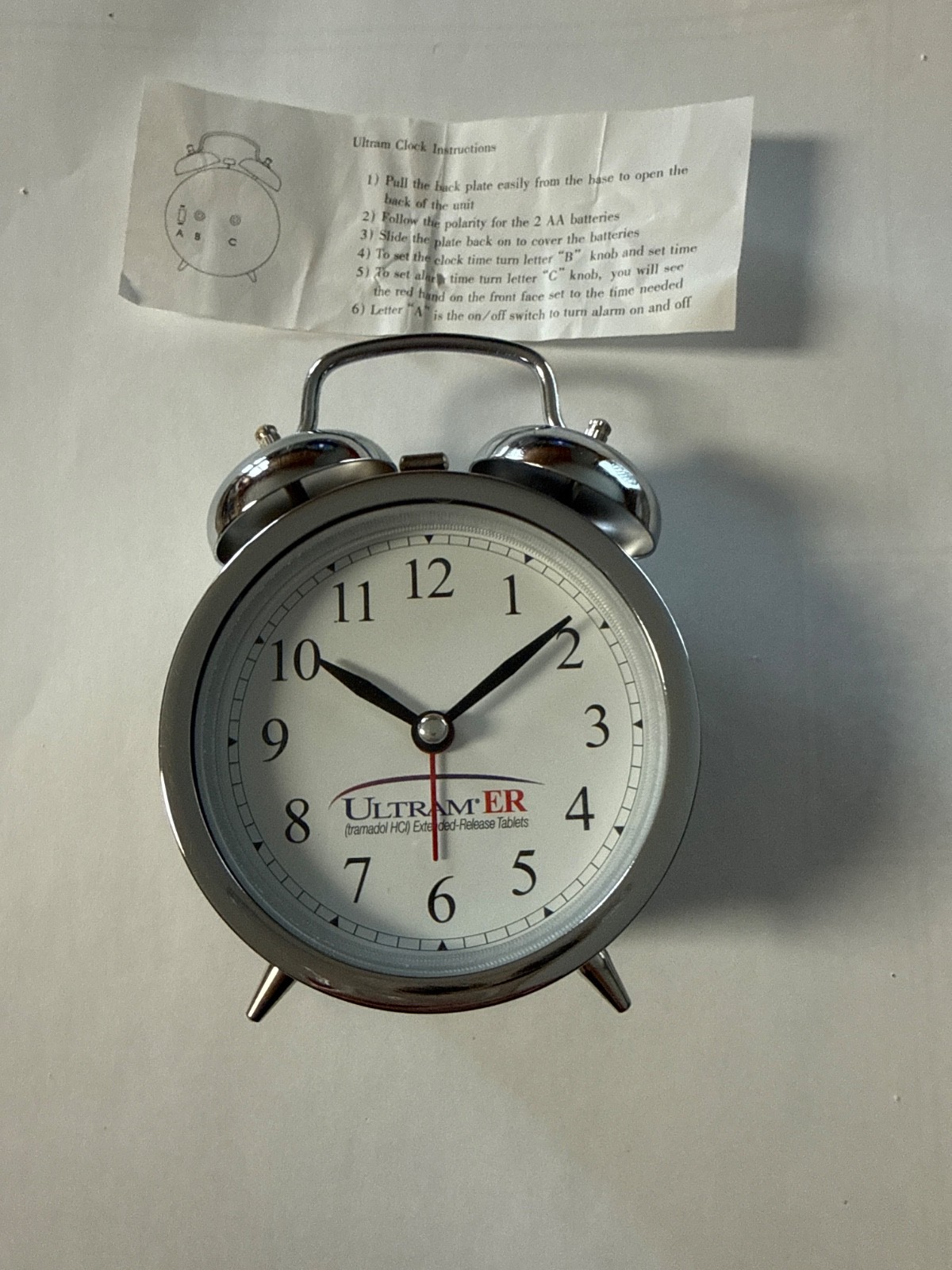 Vintage ULTRAM ER/Tramadol Pharmaceutical Alarm Clock-New in Plastic-Never Used