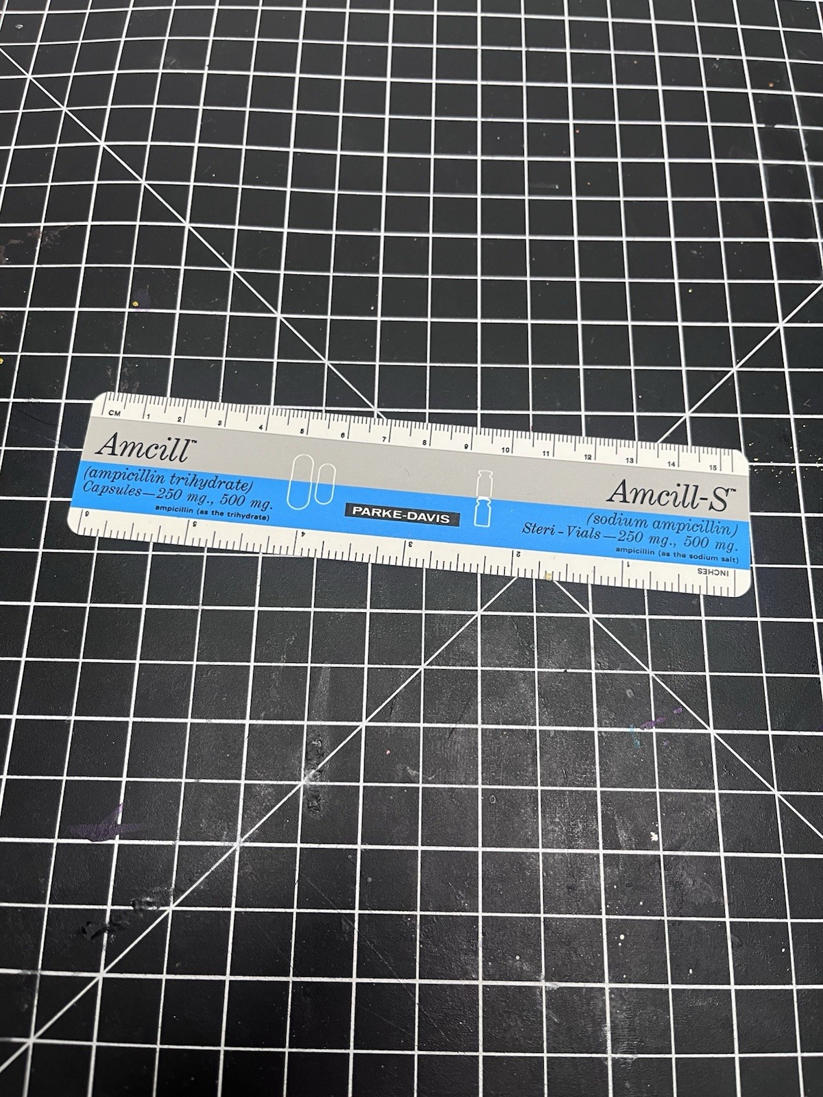 Amcill-s Antibiotic Advertising Ruler Pharmaceutical Rep Parke Davis USA