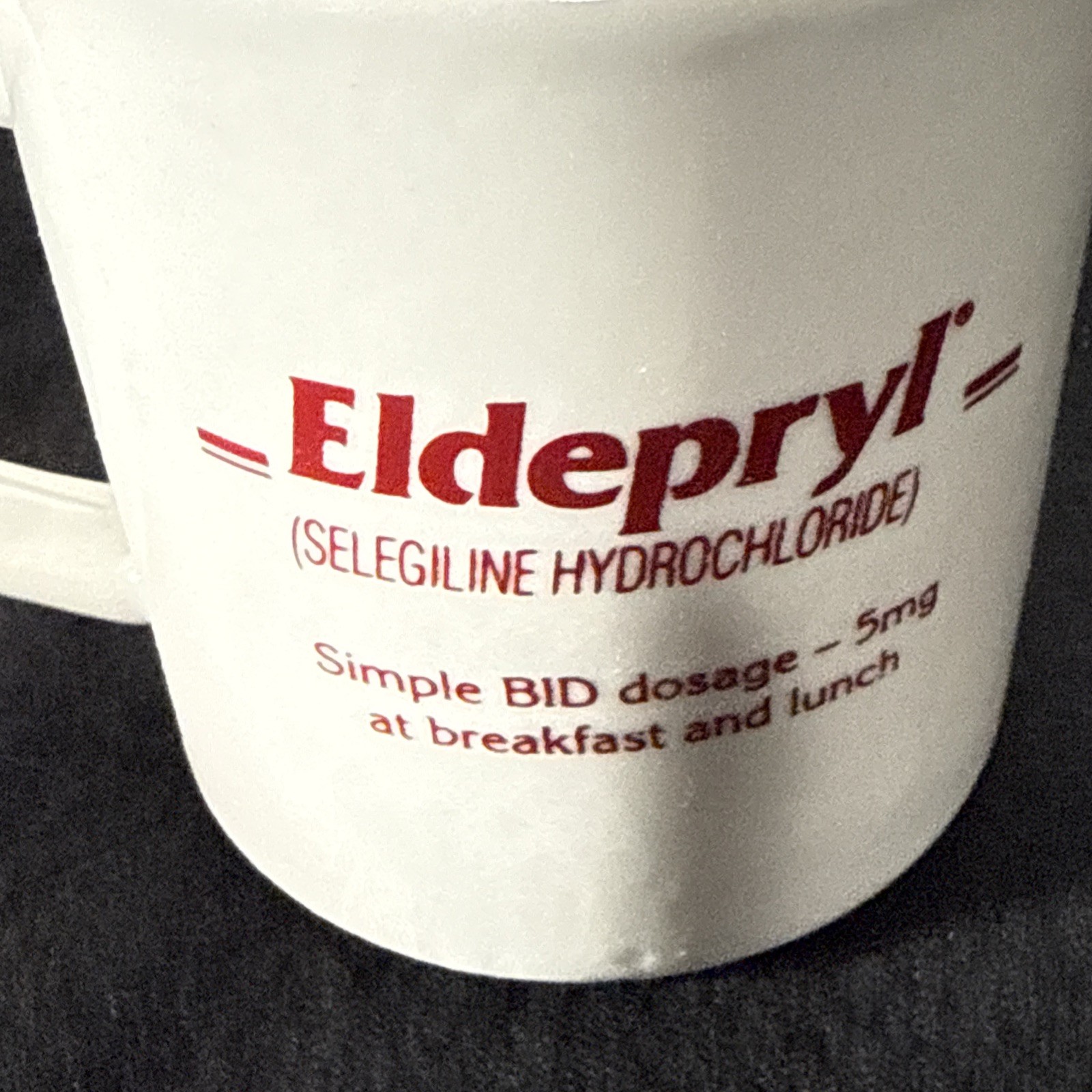 Vintage Drug Rep Eldepryl Mug Pharmaceutical Drug Rep Ad Eldepryl Brazil Made