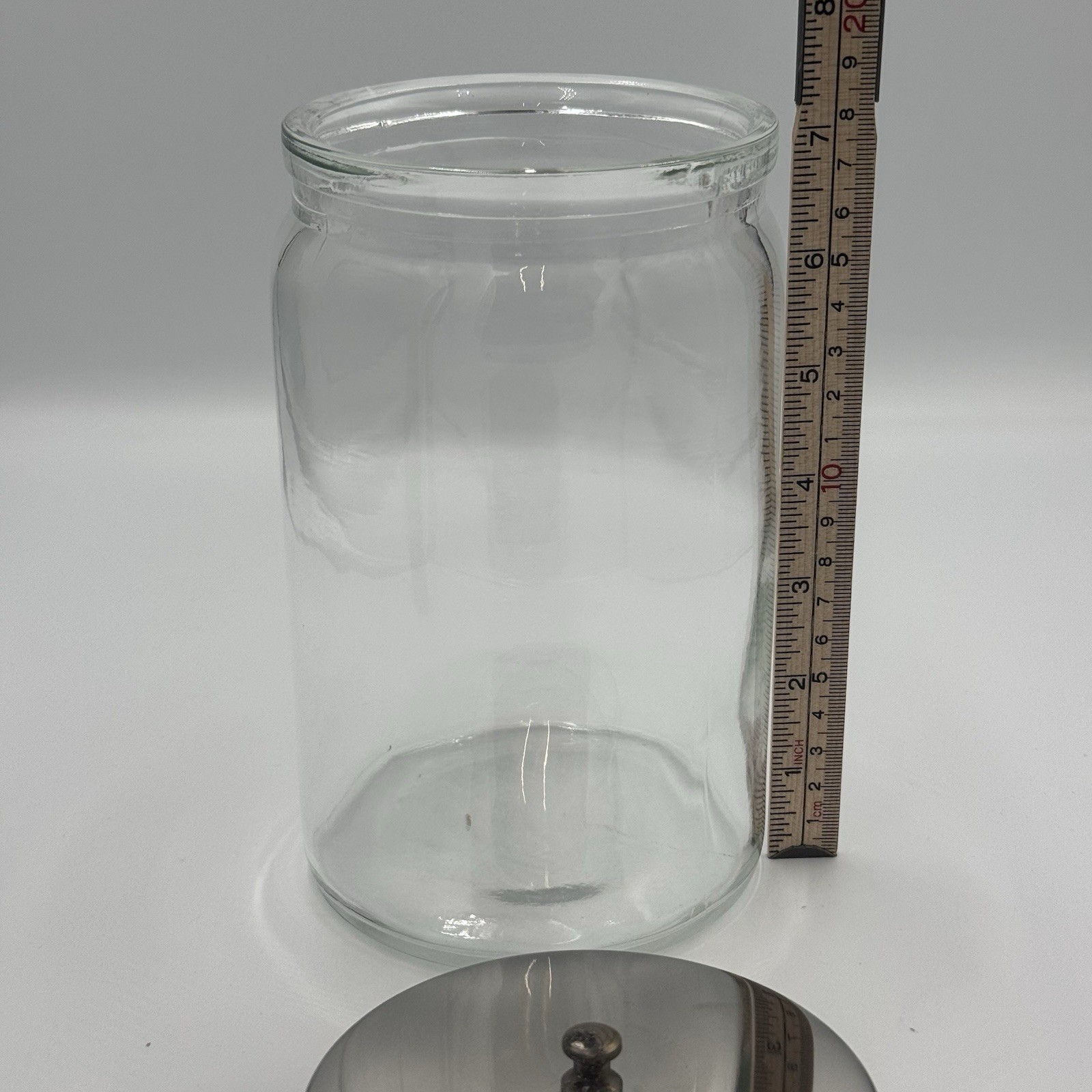 Apothecary Medical Glass Jar Canister with Stainless Steel Lid 7×4″