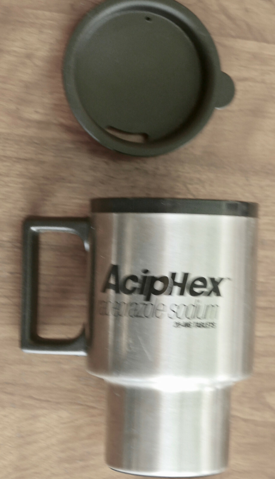AcipHex Drug Rep Pharma Insulated Cup Mug Handle Lid Advertising Metal Plastic