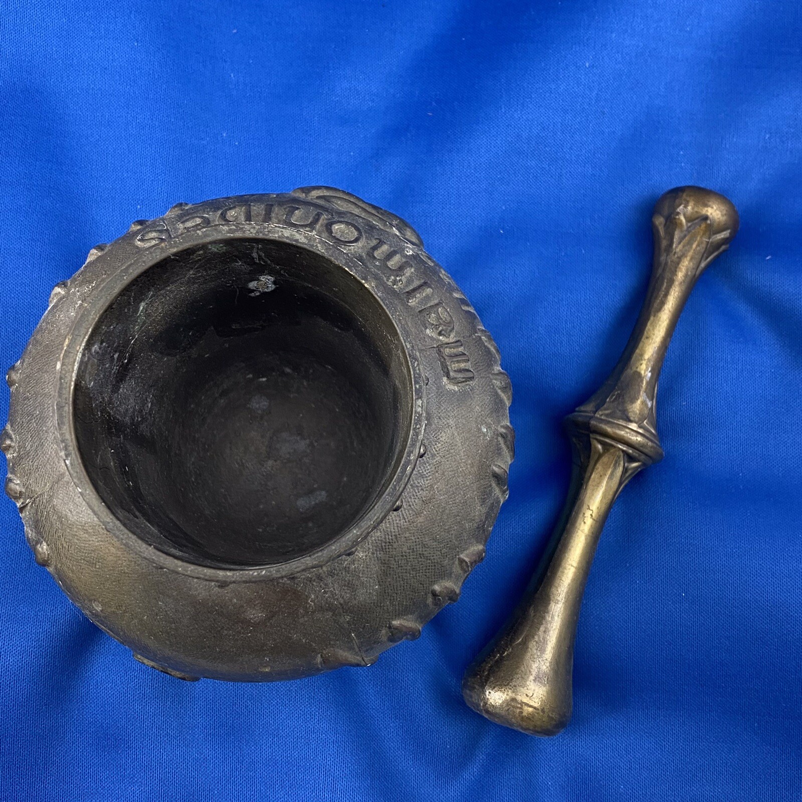 Vintage Brass RX Maimonides 1135-1204 Secundum Artem Mortar & Pestle Coricidin