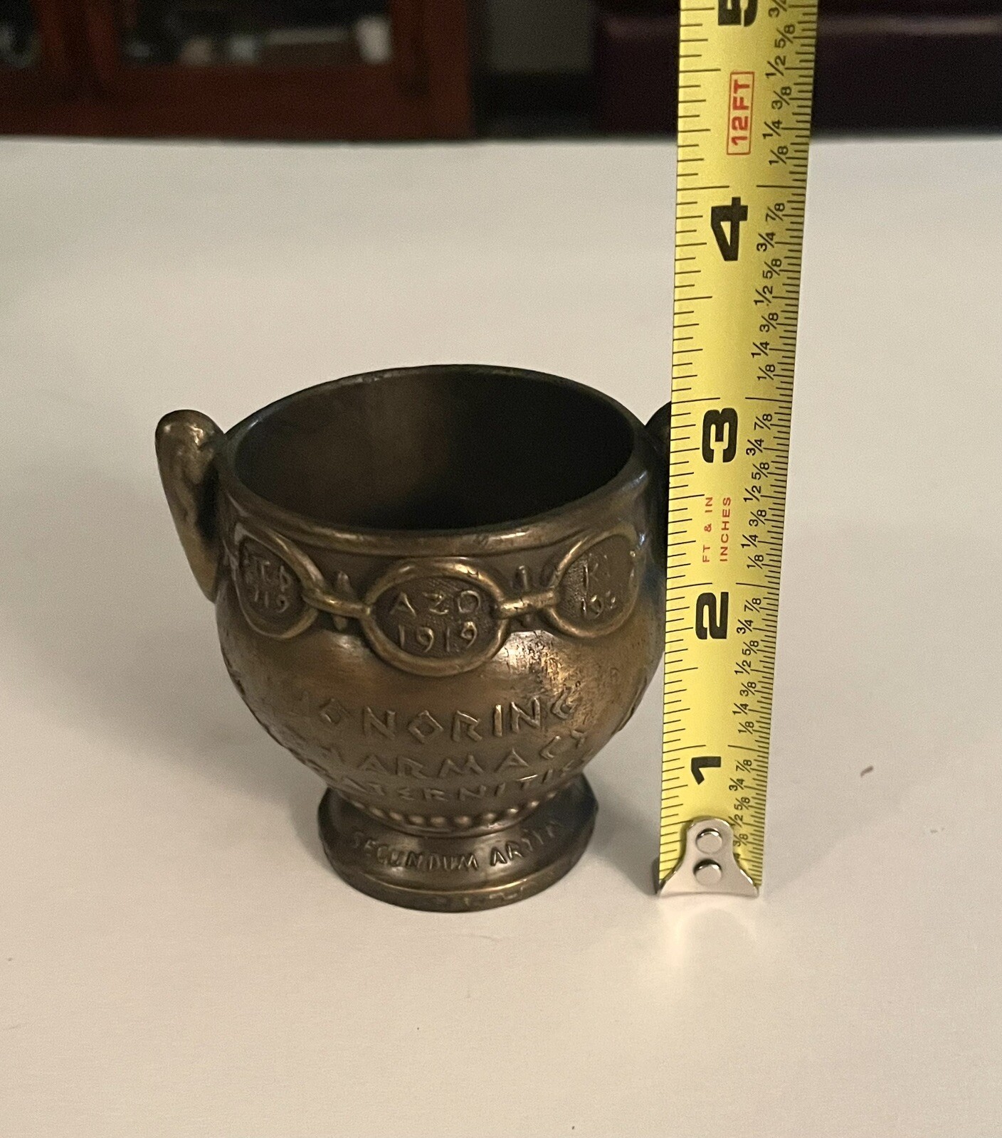 Vintage Bronze Brass Mortar Schering 1979 Apothecary Chemist Miniature No Pestle