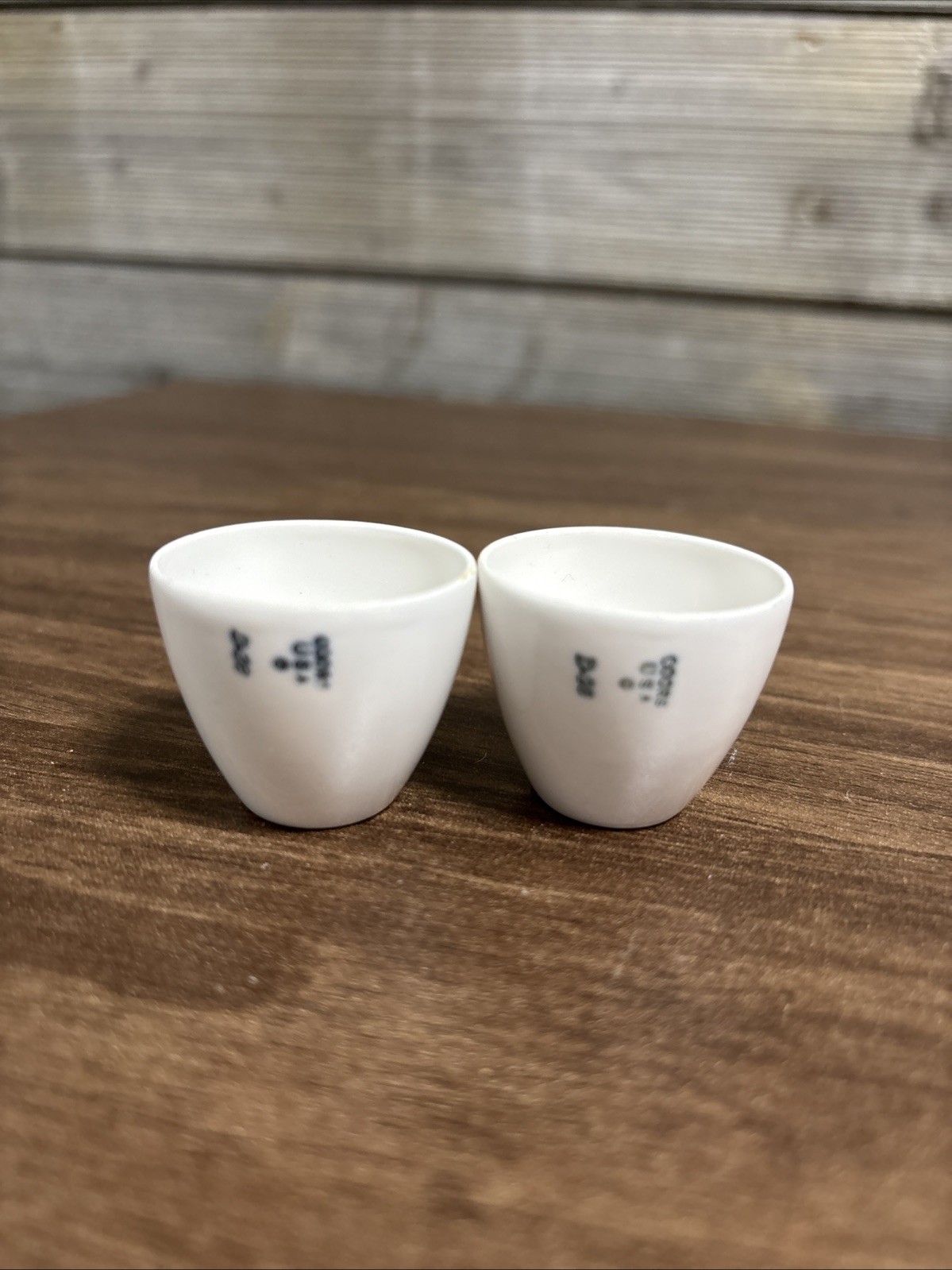 Vintage Coors Porcelain Crucibles Set of 2 Labratory Medical Equipment USA Made