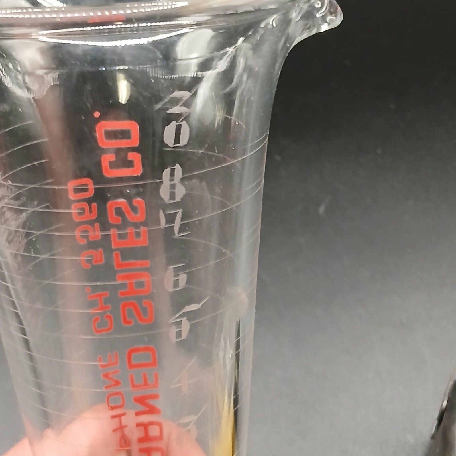Vintage Advertising Apothacary 8 0z Glass Etched Laboratory Beaker-Larned Sales